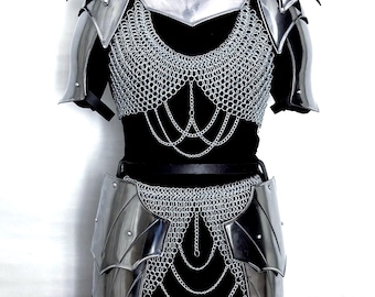 Medieval Knight Armor Set, Gorget Pauldrons Chainmail Armor | LARP, Cosplay, SCA Reenactment,