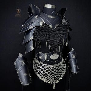 Medieval armor,
Gift for her,
Chainmail armor,
Steel armor,
Cosplay armor,
Gift item,
Renaissance Armor,
fantasy armor,
Knight armor,
Birthday gift,
LARP armor,
Halloween,
Gorget and Pauldrons.