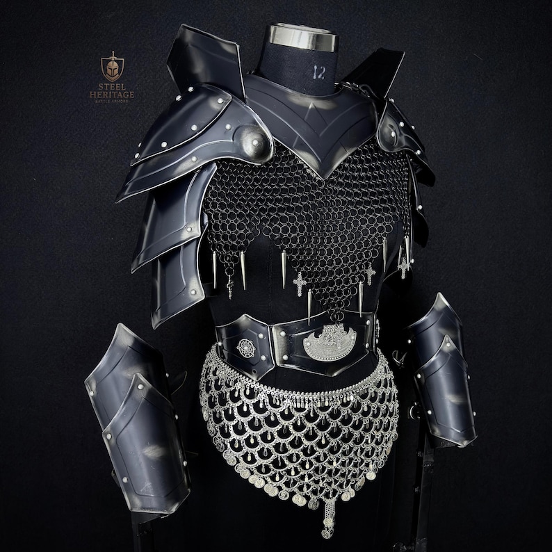 Medieval armor,
Gift for her,
Chainmail armor,
Steel armor,
Cosplay armor,
Gift item,
Renaissance Armor,
fantasy armor,
Knight armor,
Birthday gift,
LARP armor,
Halloween,
Gorget and Pauldrons.