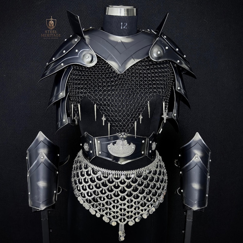 Medieval armor,
Gift for her,
Chainmail armor,
Steel armor,
Cosplay armor,
Gift item,
Renaissance Armor,
fantasy armor,
Knight armor,
Birthday gift,
LARP armor,
Halloween,
Gorget and Pauldrons.
