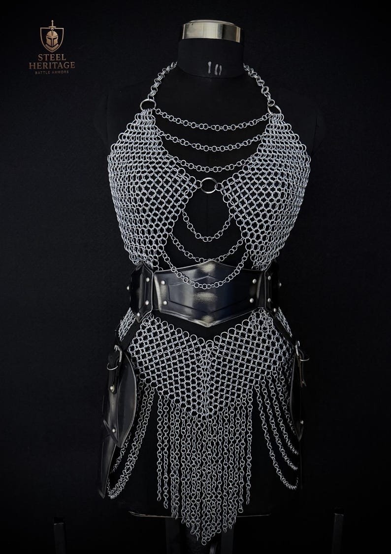 Medieval armor,
Birthdaygift,
LARP armor,
Halloween,
fantasy armor,
Knight armor,
Cosplay armor,
Gift item,
Renaissance Armor,
Steel armor,
Chainmail armor,
Festival outfit,
Female armor,
