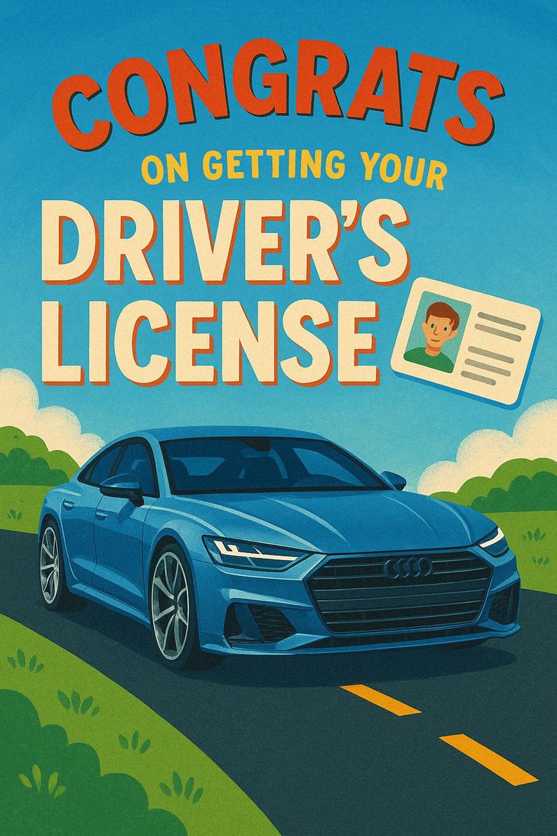 Congrats New Driver Card Audi Theme digital Download Etsy Congrats New Driver Card Audi Theme digital Download Etsy