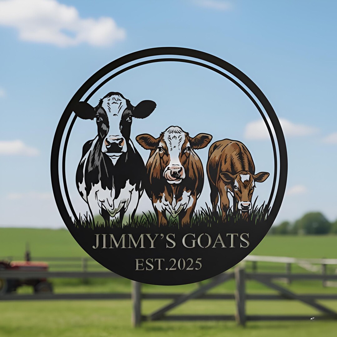 Custom Cattle Ranch Sign Custom Cattle Farm Metal Sign, Personalized Barn Ranch Decor, Rustic ...