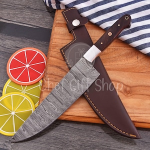 Hand Forged Damascus Steel Kitchen Chef knife, Personalized Chef Knife, Damascus Chef Set, Kitchen Knives, Anniversary Gift, Birthday Gift