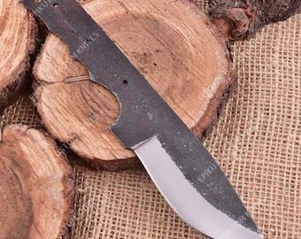 8'' 1095 Steel Drop Point Skinner Blade Blank | Hand Forged Knife Making Supply