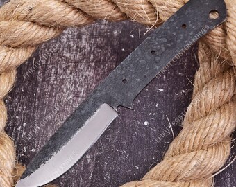 8" Hand Forged Skinner Knife Blank | 1095 Carbon Steel Hunting Blade (Damascus Option)