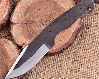 8'' 1095 Steel Drop Point Skinner Blade Blank | Hand Forged Knife Making Supply
