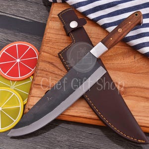 Hand Forged 1095 Steel Kitchen Chef knife, Personalized Chef Knife, Damascus Chef Set, Kitchen Knives, Gift for Him, Gift for Her USA