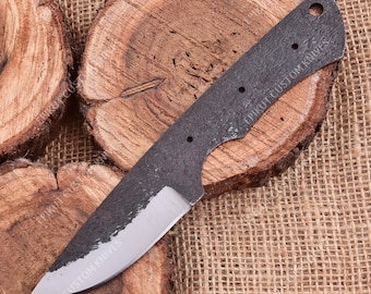 8'' 1095 Steel Drop Point Skinner Blade Blank | Hand Forged Knife Making Supply