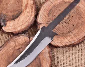 8'' 1095 Carbon Steel Skinner Blade | Hand Forged Hunting Knife Blank | Damascus Steel Processing