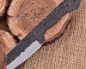 8'' 1095 Carbon Steel Drop Point Skinner Blade Blank | Hand Forged Knife Making Supply