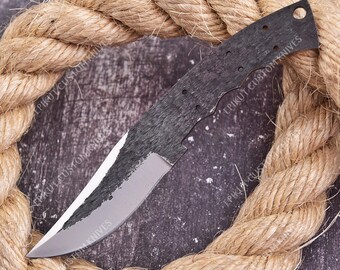 8" Hand Forged Skinner Knife Blank | 1095 Carbon Steel | Hunting Knife Blank | Field Dressing Blade | Deer Processing | DIY Knifemaker gift