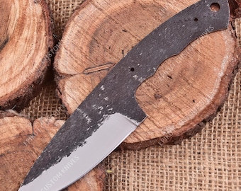 8'' 1095 Steel Drop Point Skinner Blade Blank | Hand Forged Skinner Knife Making Supply DIY Bladesmith Hunting outdoor bushcraft