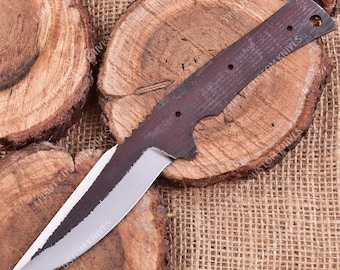 9'' 1095 Carbon Steel Drop Point Skinner Blade Blank | Hand Forged Knife Making Supply