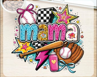 Colorful Baseball Sport Mama Ready To Press, Trendy Women's Baseball Dtf Transfers, Sports Mom, Baseball Team, Baseball Lovers, Mothers Day