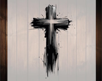 Grunge Christian Cross Ready To Press, Love Jesus Dtf Transfers, Faith Based, Christian Gift