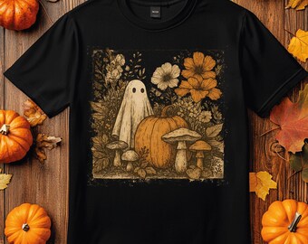 Boho Floral Ghost Ready To Press, Halloween, Pumpkin, Floral Dtf Transfers, Retro Halloween Dtf,  Fall Tones, Boho Dtf, Preppy Ghost Flowers