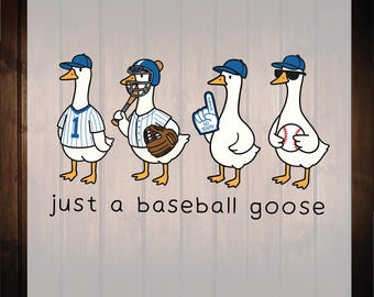 Just a Baseball Goose Ready To Press, Gift For Baseball Lover Dtf Transfers, Retro Mothers Day, Funny Goose Game Day Dtf