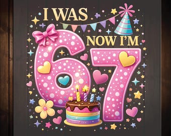 I Was 6 Now I'm 7 Birthday Girl Ready To Press, Seventh Dtf Transfers