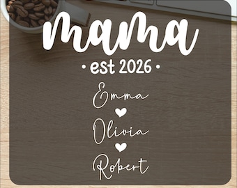 Custom Mama Est. 2026 Ready To Press, Personalized Mama with Kids Dtf Transfers, Retro Mothers Day, Children Names Dtf