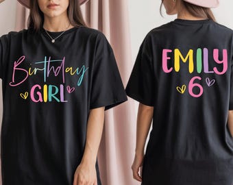 Custom Birthday Girl Ready To Press, Personalized Name and Age Dtf Transfers, Kids Name Age, Front And Back Dtf, Besties Birthday Gift