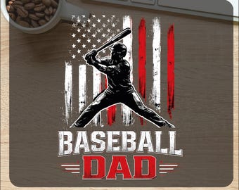 Baseball Dad American Flag USA Ready To Press, Gift for Dad Dtf Transfers, Baseball Team, Baseball Lovers, Game Day, Father's Day Gift Dtf