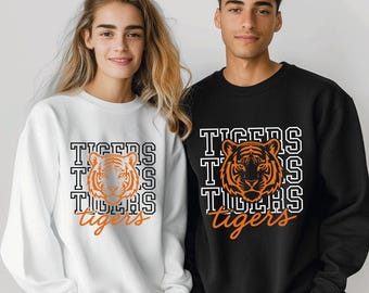 Tigers School Team Ready To Press, Tiger School Mascot Dtf Transfers, Multiple Sizes Available