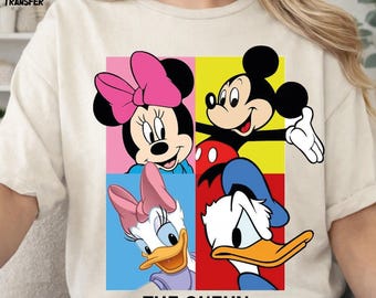 Disney Friends Heat Press, Mickey Minnie Donald Daisy Dtf Transfers, Choose Your Size