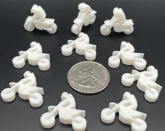 Dirt Bike 20x21.5mm | White | Meeple | Plastic Token to Board Games