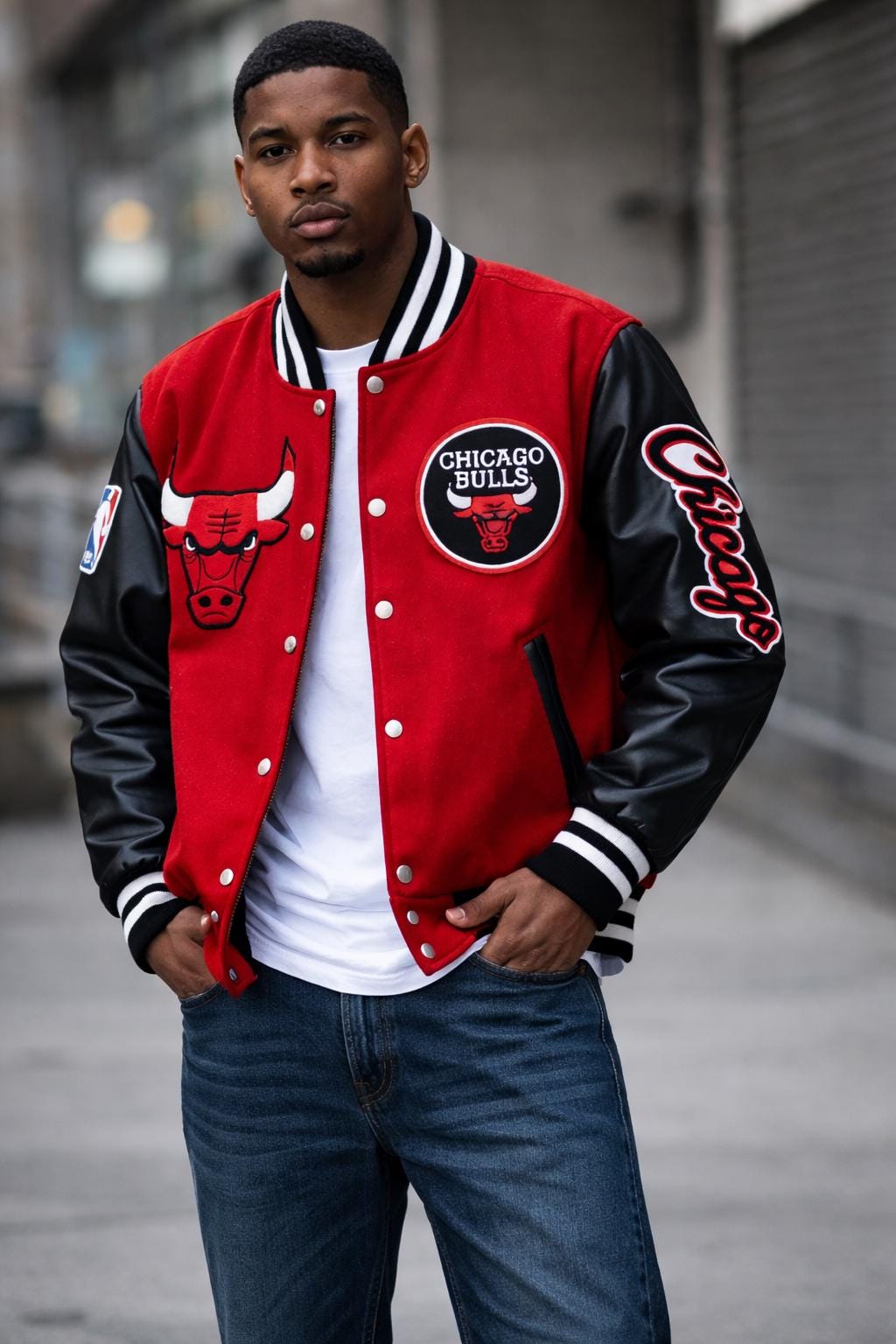 Chicago Bulls Leather Jacket 90s - Etsy