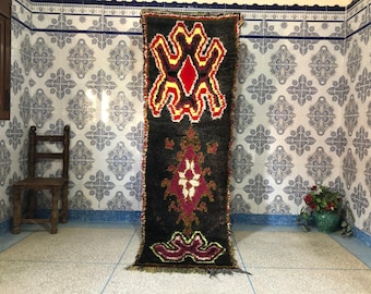 Vintage Berber Runner Rug: 80x240cm Moroccan Wool Hallway Carpet