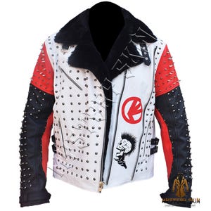 PUNK Studded Leather Jacket for Men - Real Leather Brando Biker Jacket - Motorcycle Rocker Jacket – Customizable Punk Jacket - Made to Order