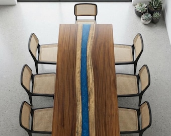 Made to Order Custome Table,Custom Rasin Dining Table, Epoxy Dining Table, Walnut Epoxy Table With Leg