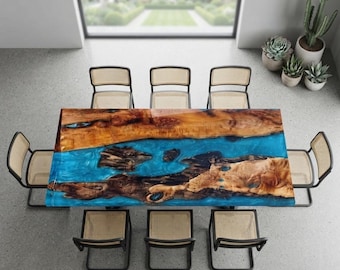 Made to Order Custome Table,Custom Rasin Dining Table, Epoxy Dining Table, Walnut Epoxy Table With Leg