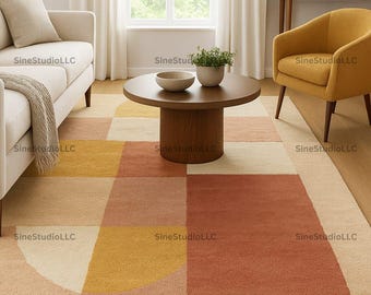 Geometric Multicolor 5X7 7X10 9X12 Rug – Bold Abstract Pattern for Living Room | Contemporary Area Rug | Artistic & Living Room Floor Décor