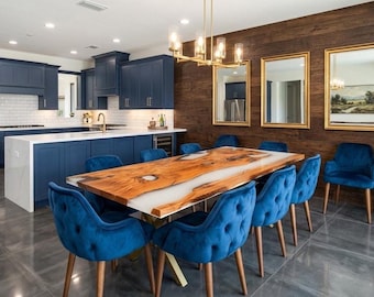 Made to Order Custome Table,Custom Rasin Dining Table, Epoxy Dining Table, Walnut Epoxy Table With Leg