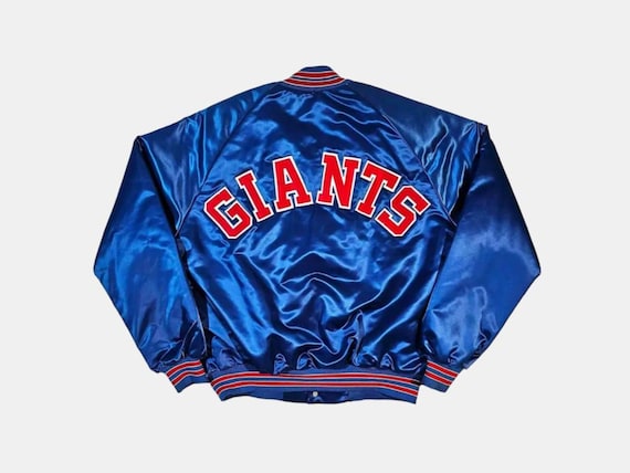 Vintage 1976 : Veste Satin Bomber – Champions Softball Homer City – Bleu/rouge, Taille L