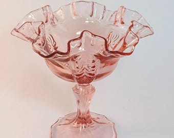 Vintage Pink Glass Dish | Fenton Decorative Bowl | Made in the U.S.A