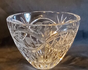 Vintage Gorham Crystal Bowl / Victorian Garden Pattern