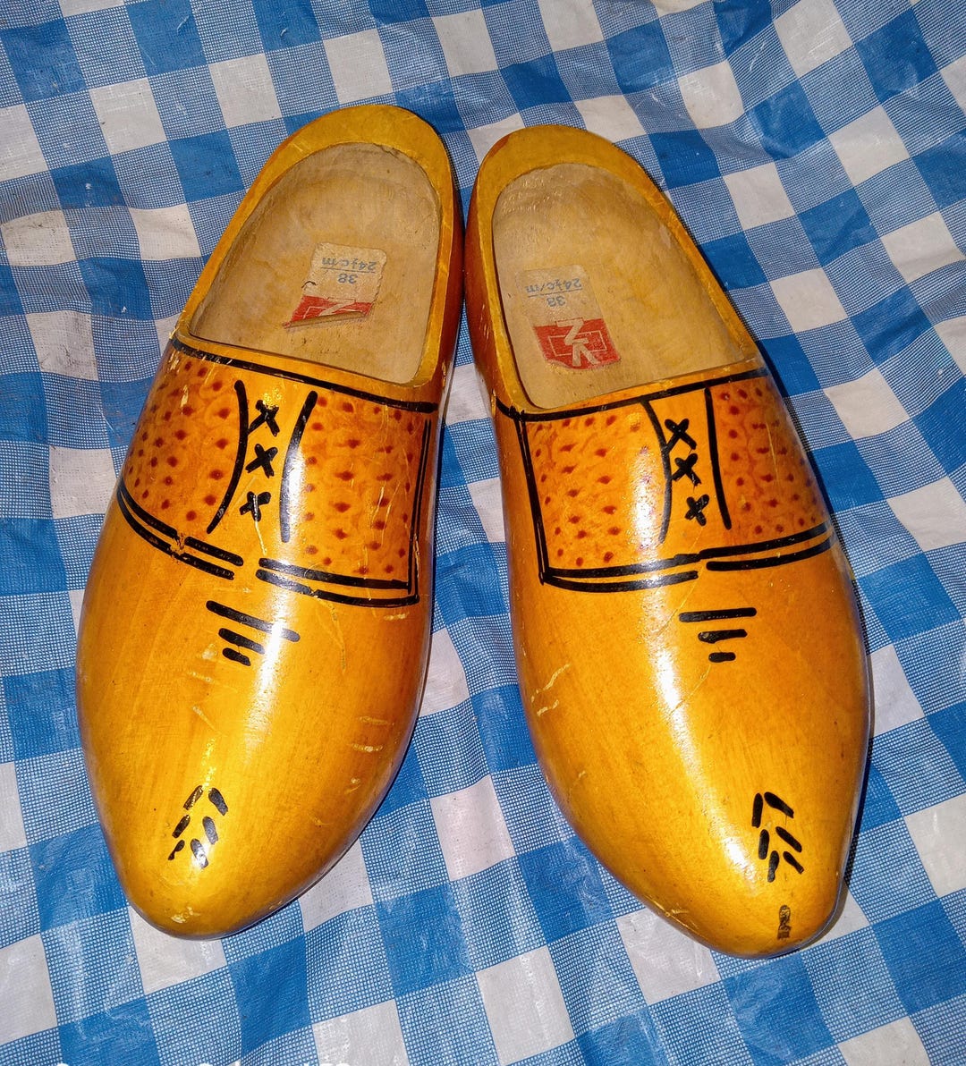 Vintage 1960s–70s Dutch Wooden Clogs – Hand-painted Folk Art Souvenir ...