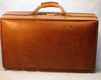 Vintage Hartmann Suitcase Caramel Tan Luggage Mid Century Travel Case