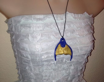 Custom Mermaid Tail Fluke Fin Necklace / Ornament
