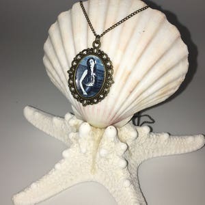 Bronze or Silver Color Mermaid Cameo Necklace image 1