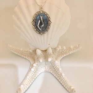 Bronze or Silver Color Mermaid Cameo Necklace image 2