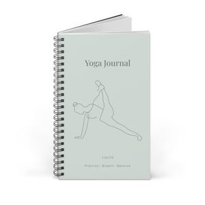 Yoga Journal Spiralbindung, personalisiertes Yoga Tagebuch, minimalistisches Notizbuch für Balance & Achtsamkeit image 3