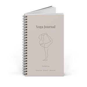 Yoga Journal Spiralbindung, personalisiertes Yoga Tagebuch, minimalistisches Notizbuch für Achtsamkeit & Balance, Journal mit Namen image 3