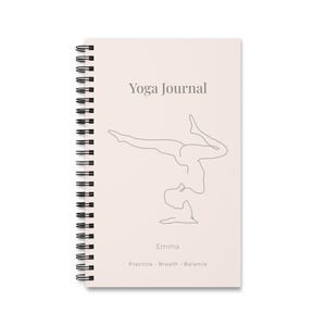 Yoga Journal Spiralbindung, personalisiertes Yoga Tagebuch, minimalistisches Notizbuch für Yogis, handliches Format, Geschenk für Yogis image 2