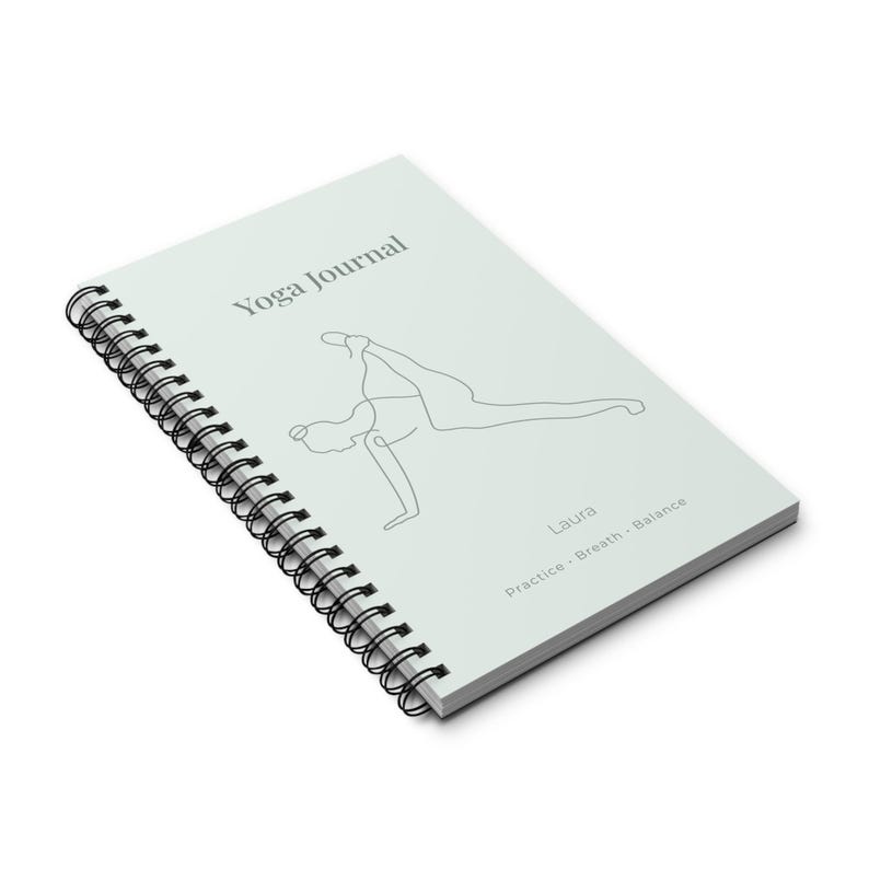 Yoga Journal Spiralbindung, personalisiertes Yoga Tagebuch, minimalistisches Notizbuch für Balance & Achtsamkeit image 4