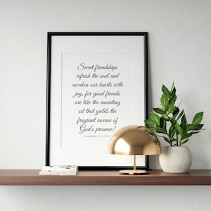Proverbs 27:9 TPT Scripture Wall Art | Digital Download | Friends Bible Verse Print | Christian Friends Gift | Inspirational Friendship Gift