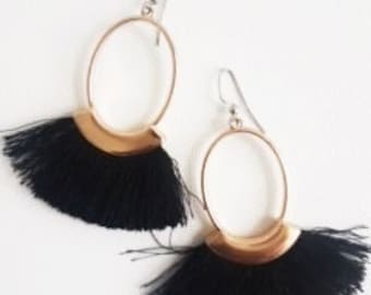 Black Tassel Earrings
